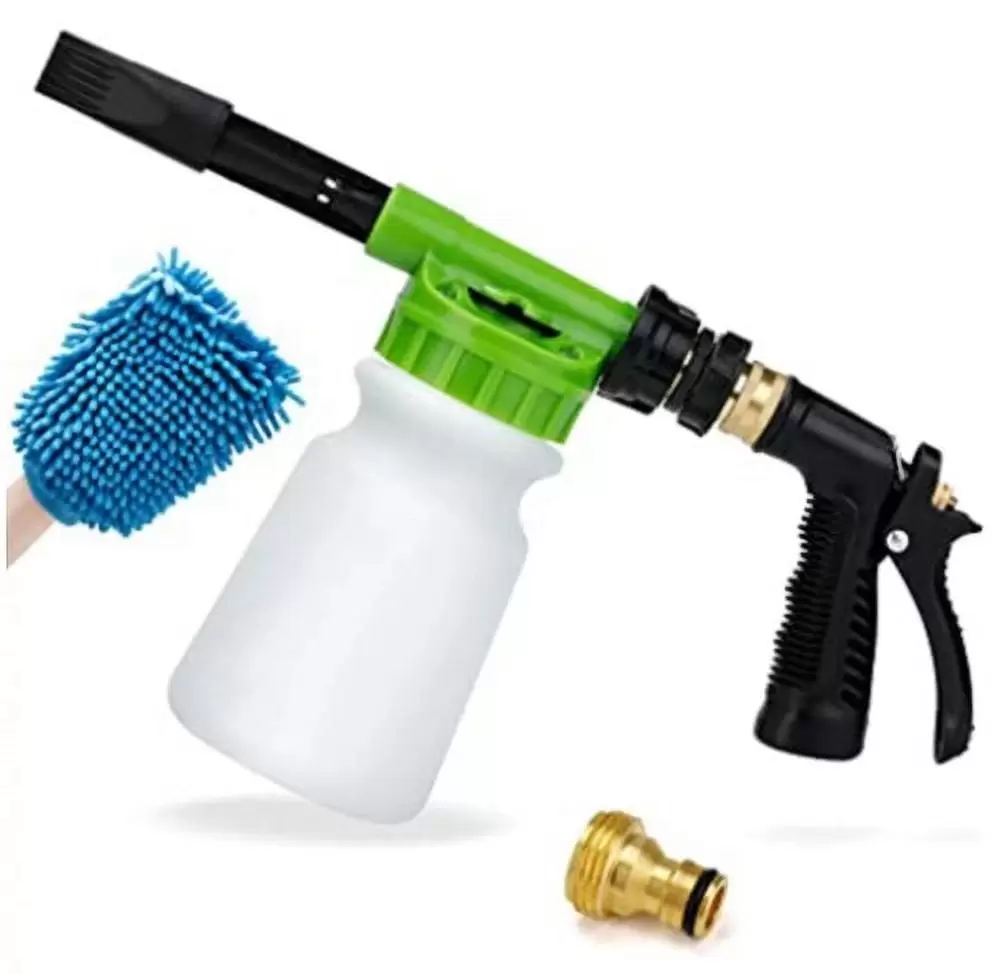 Car Wash Foam Gun. Car Wash Soap Spray with 3/8 Brass Connector. Double Filtration. Grade 6 Foam Concentration