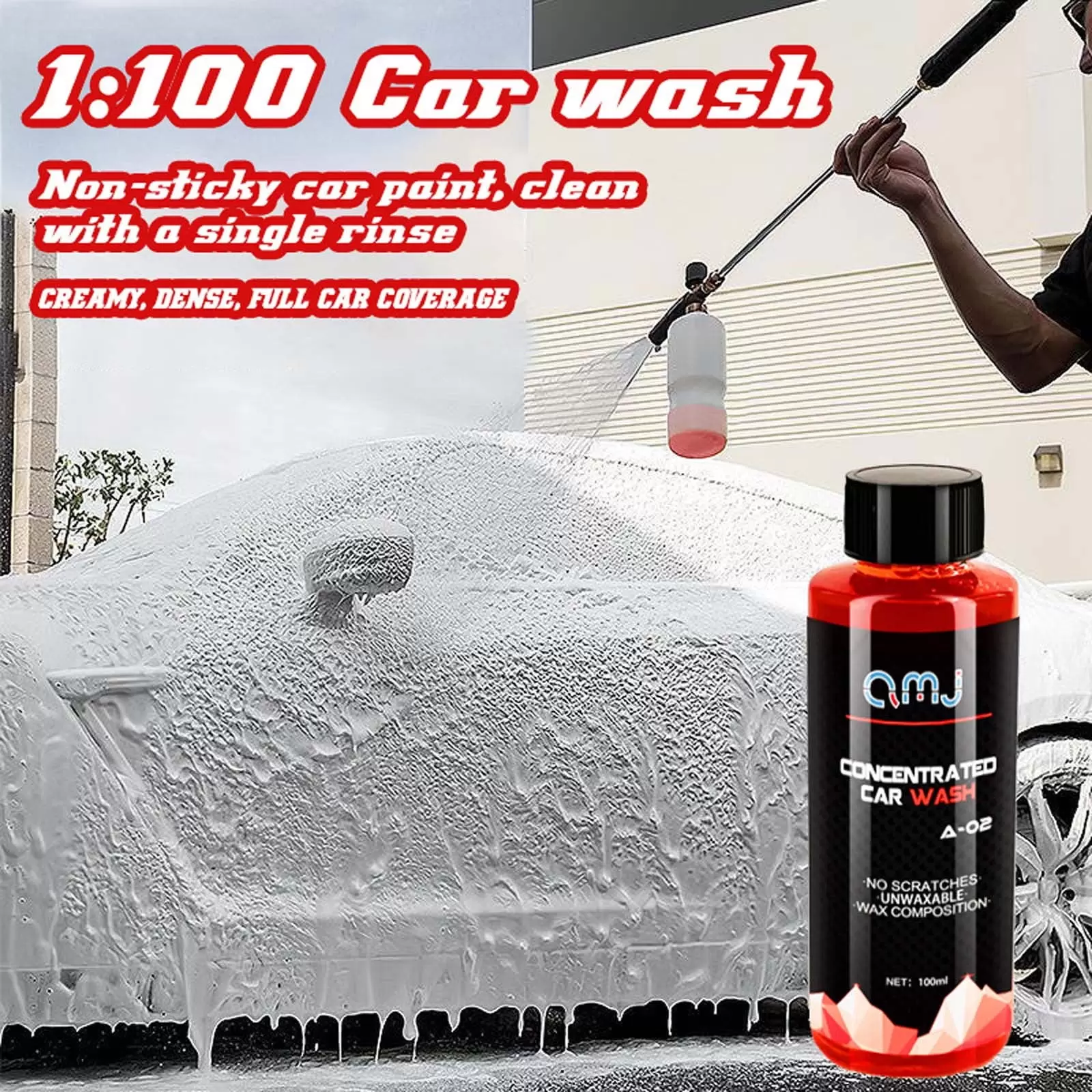 Mlkoz Car Exterior Shampoo Multipurpose Automotive Cleaners High Concentration Super Foam Strong Decontamination Auto Wash Supplies 100ML on Clearance