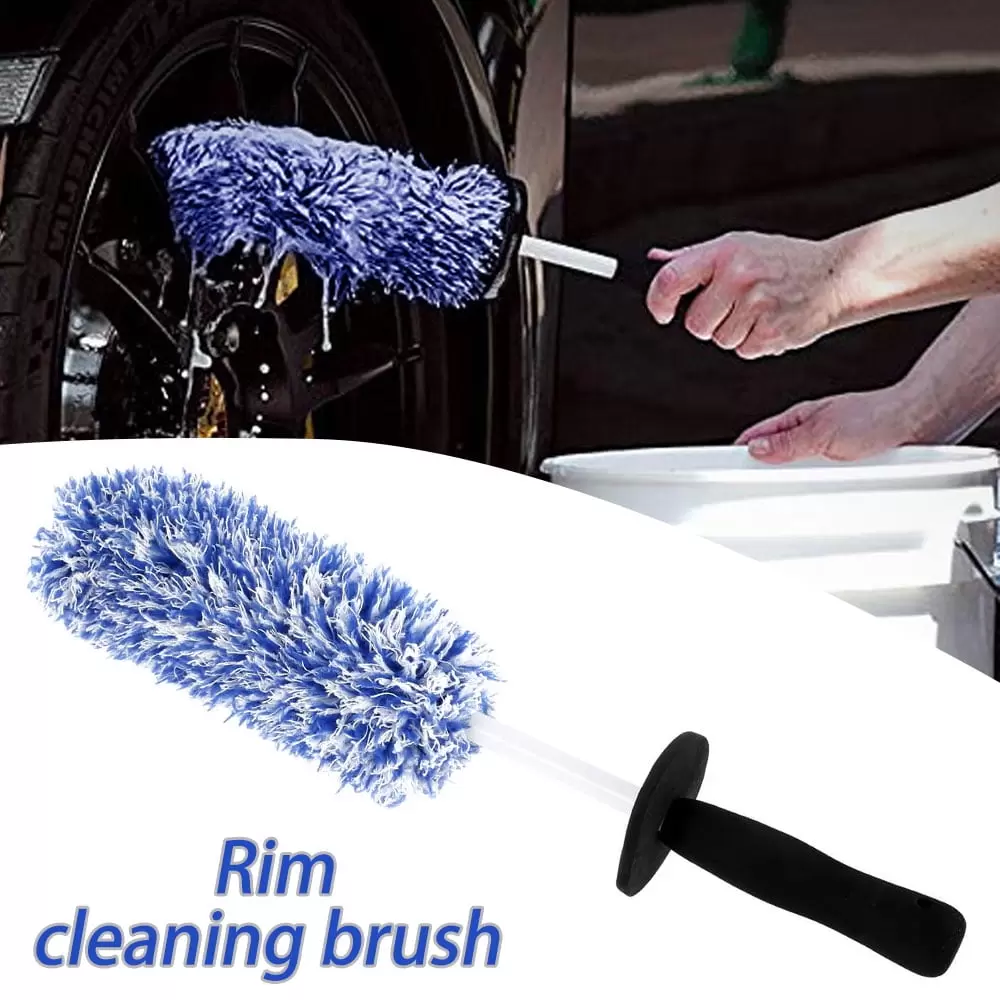 Qenwkxz Portable Microfibre Wheel Tire Rim Brush Car Wheel Wash Cleaning Tools Auto Wheel Cleaner